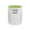 11oz-vizsla-mug-dad-light-green 11oz Vizsla Dog Dad Mug, Light Green, front view