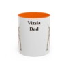 11oz-vizsla-mug-dad-orange 11oz Vizsla Dog Dad Mug, Orange, front view