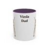 11oz-vizsla-mug-dad-purple 11oz Vizsla Dog Dad Mug, Purple, front view