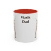 11oz-vizsla-mug-dad-red 11oz Vizsla Dog Dad Mug, Red, front view