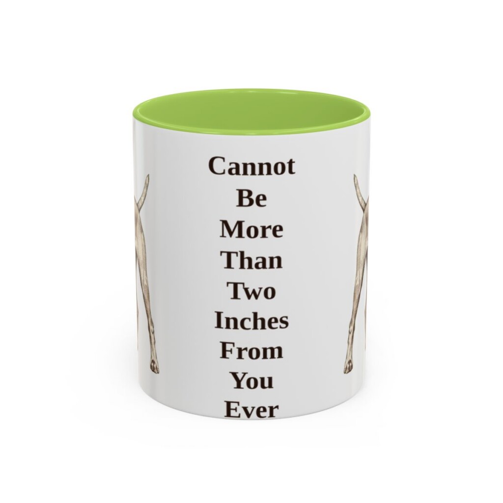 11oz-vizsla-mug-humor-light-green 11oz Funny Vizsla Mug, Light Green, front view
