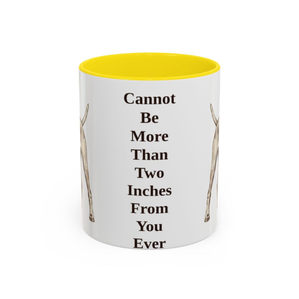 11oz-vizsla-mug-humor-yellow 11oz Funny Vizsla Mug, Yellow, front view
