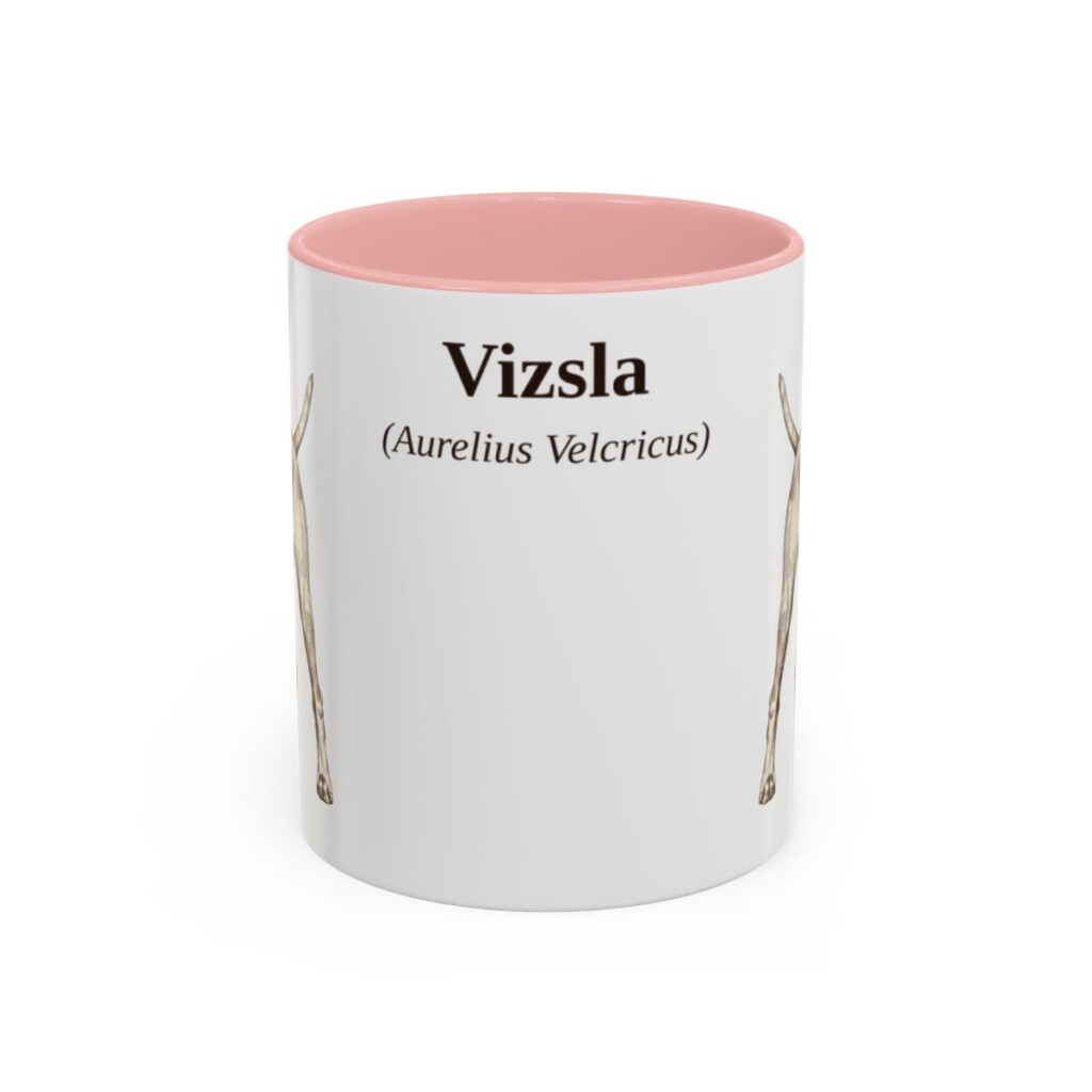 11oz-vizsla-mug-latin-pink 11oz Vizsla Latin Mug, Pink, front view