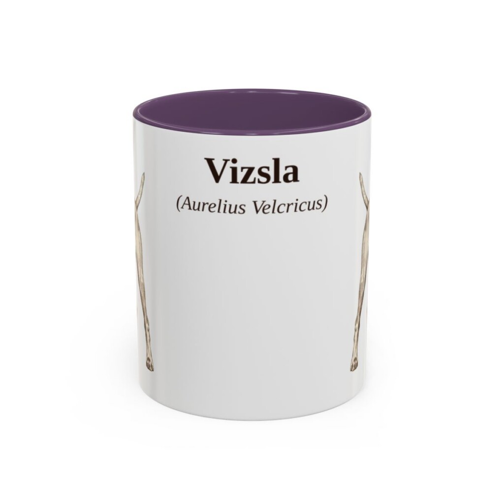 11oz-vizsla-mug-latin-purple 11oz Vizsla Latin Mug, Purple, front view