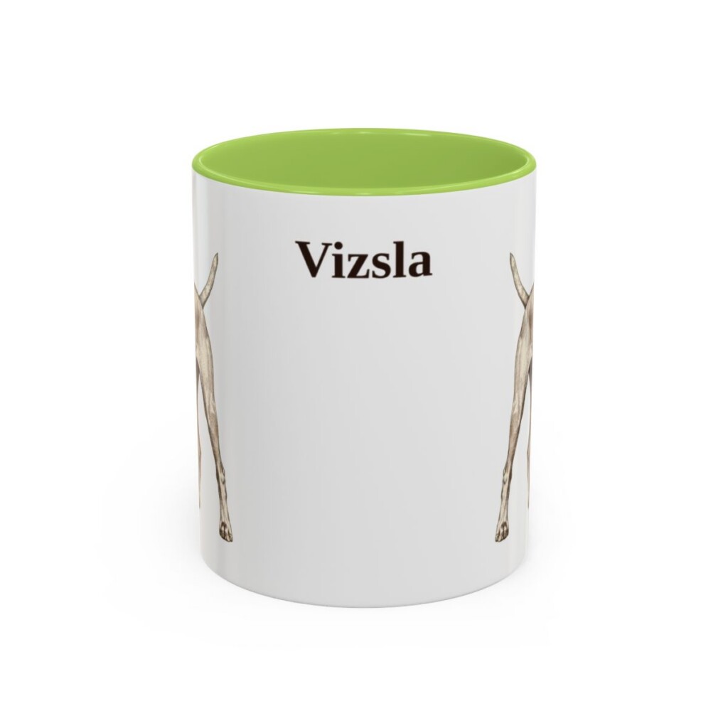 11oz Vizsla Mug, Light Green, front view