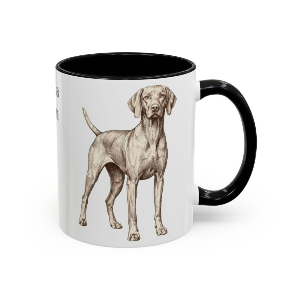11oz Vizsla Dog Mom Mug, Black, right side view