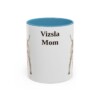 11oz Vizsla Dog Mom Mug, Light Blue, front view