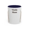 11oz Vizsla Dog Mom Mug, Navy, front view