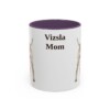 11oz Vizsla Dog Mom Mug, Purple, front view