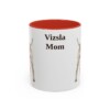 11oz Vizsla Dog Mom Mug, Red, front view