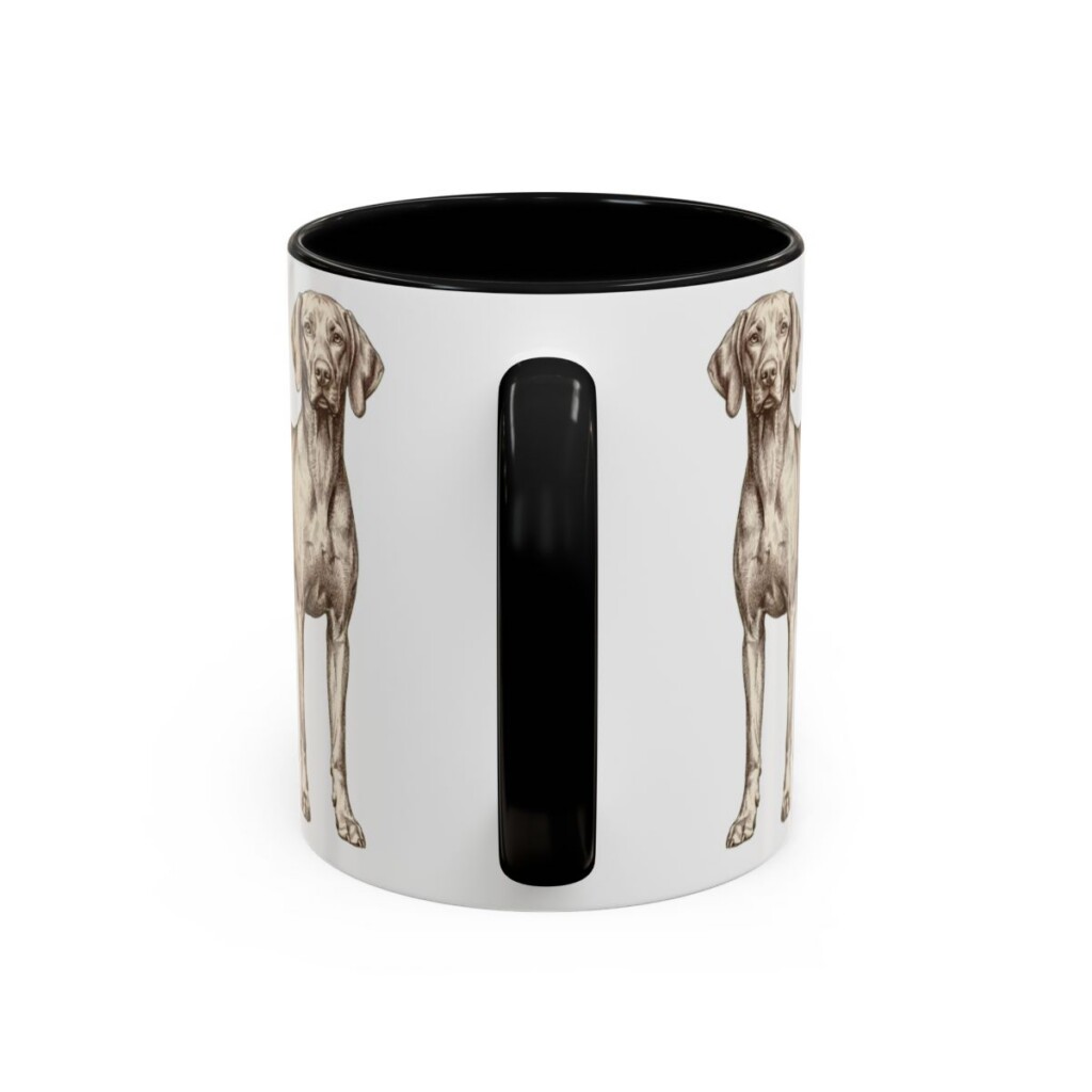 11oz Vizsla Mug, Black, back view
