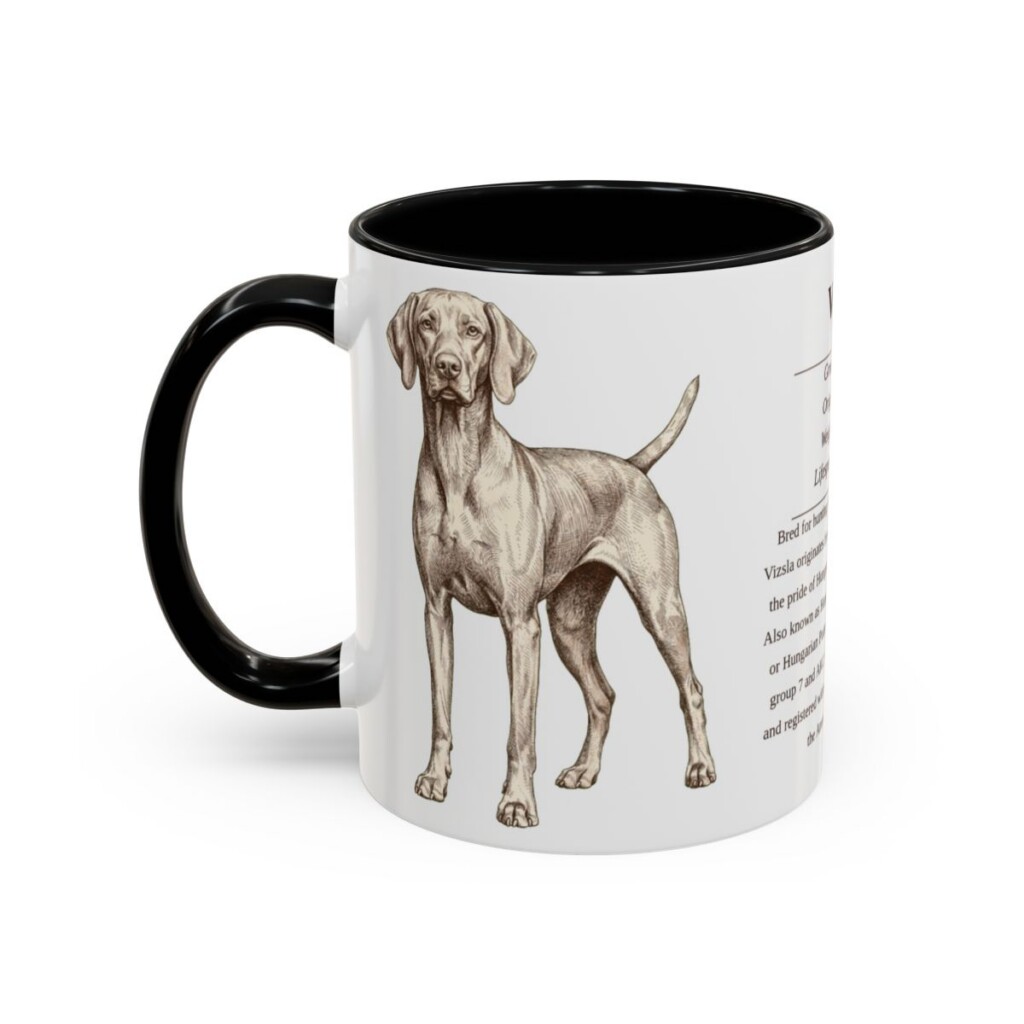 11oz Vizsla Mug, Black, left side view