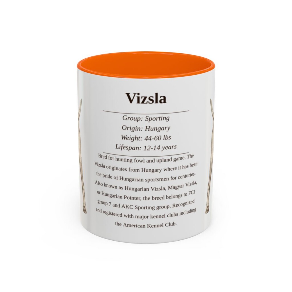 11oz Vizsla Mug, Orange, front view