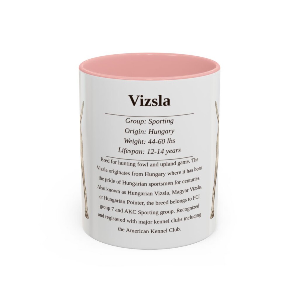 11oz Vizsla Mug, Pink, front view