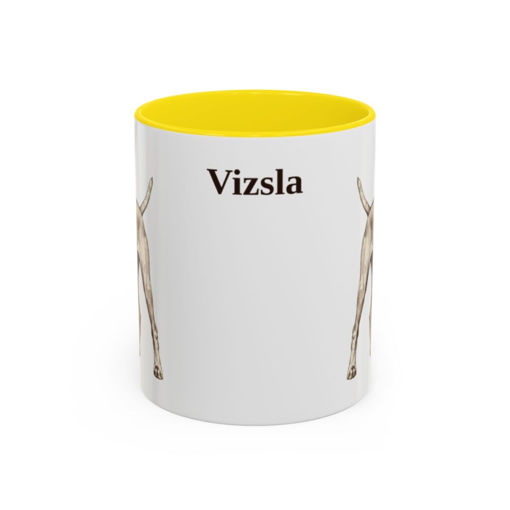 11oz Vizsla Mug, Yellow, front view