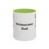 11oz Weimaraner Dog Dad Mug, Light Green, front view