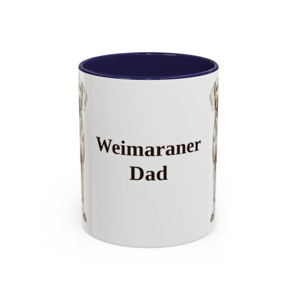 11oz Weimaraner Dog Dad Mug, Navy, front view