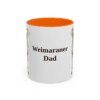 11oz Weimaraner Dog Dad Mug, Orange, front view