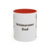 11oz Weimaraner Dog Dad Mug, Red, front view