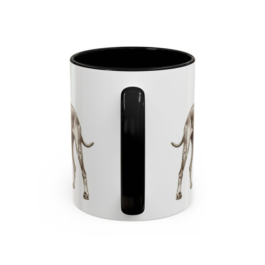 11oz Funny Weimaraner Mug, Black, back view