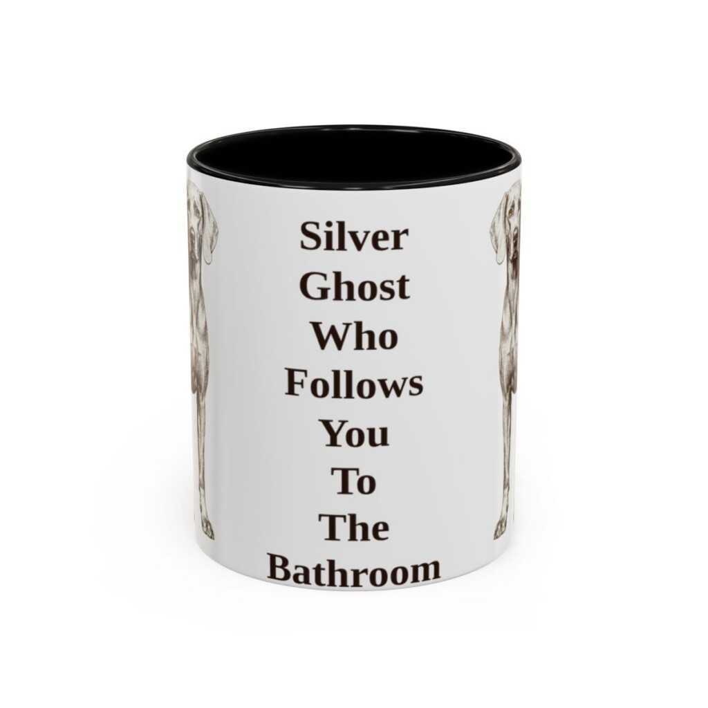11oz Funny Weimaraner Mug, Black, front view