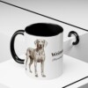 11oz Weimaraner Latin Mug, Black, lifestyle photo