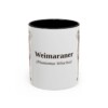 11oz Weimaraner Latin Mug, Black, front view