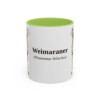 11oz Weimaraner Latin Mug, Light Green, front view