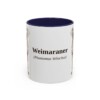 11oz Weimaraner Latin Mug, Navy, front view
