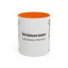 11oz Weimaraner Latin Mug, Orange, front view