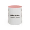 11oz Weimaraner Latin Mug, Pink, front view