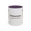 11oz Weimaraner Latin Mug, Purple, front view