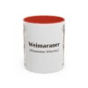 11oz Weimaraner Latin Mug, Red, front view