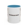 11oz Weimaraner Mug, Light Blue, front view