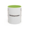 11oz Weimaraner Mug, Light Green, front view