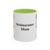 11oz Weimaraner Dog Mom Mug, Light Green, front view