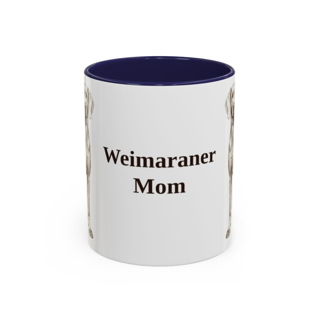 11oz Weimaraner Dog Mom Mug, Navy, front view