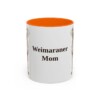 11oz Weimaraner Dog Mom Mug, Orange, front view