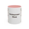 11oz Weimaraner Dog Mom Mug, Pink, front view