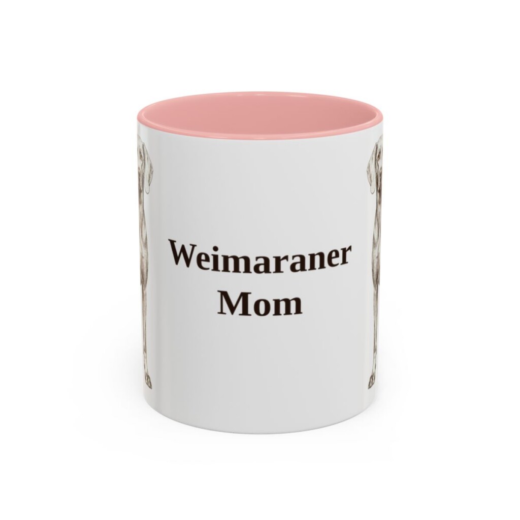 11oz Weimaraner Dog Mom Mug, Pink, front view