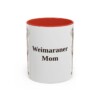 11oz Weimaraner Dog Mom Mug, Red, front view