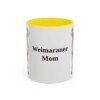 11oz Weimaraner Dog Mom Mug, Yellow, front view