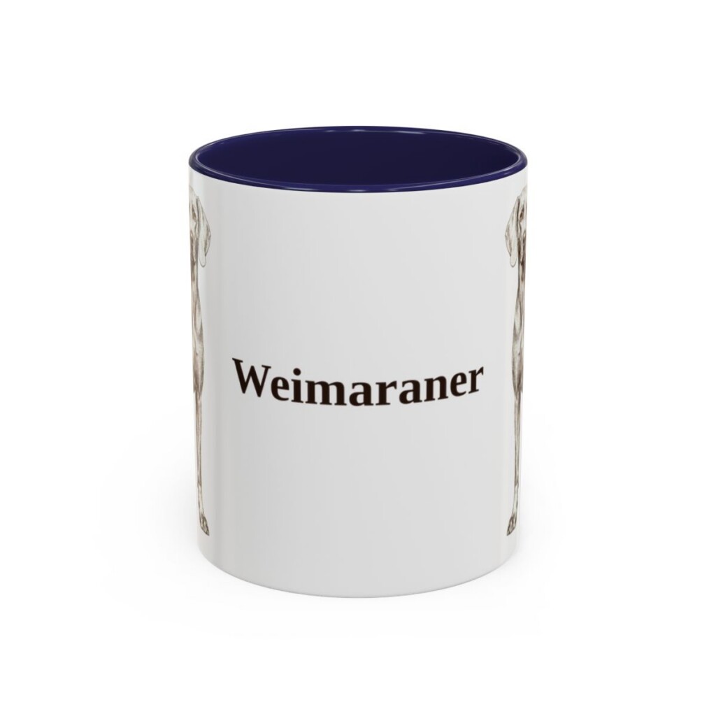 11oz Weimaraner Mug, Navy, front view