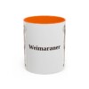 11oz Weimaraner Mug, Orange, front view