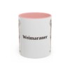 11oz Weimaraner Mug, Pink, front view