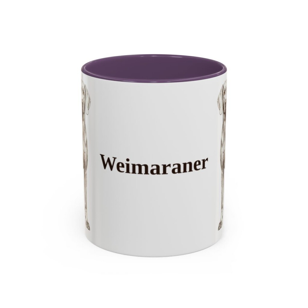 11oz Weimaraner Mug, Purple, front view