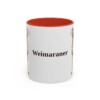 11oz Weimaraner Mug, Red, front view