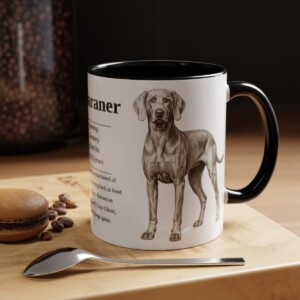 11oz Weimaraner Mug, Black, lifestyle photo