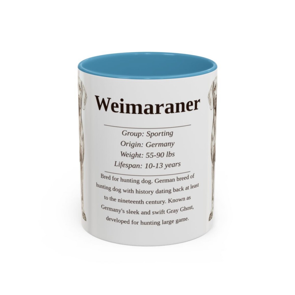 11oz-weimaraner-mug-writeup-light-blue 11oz Weimaraner Mug, Light Blue, front view