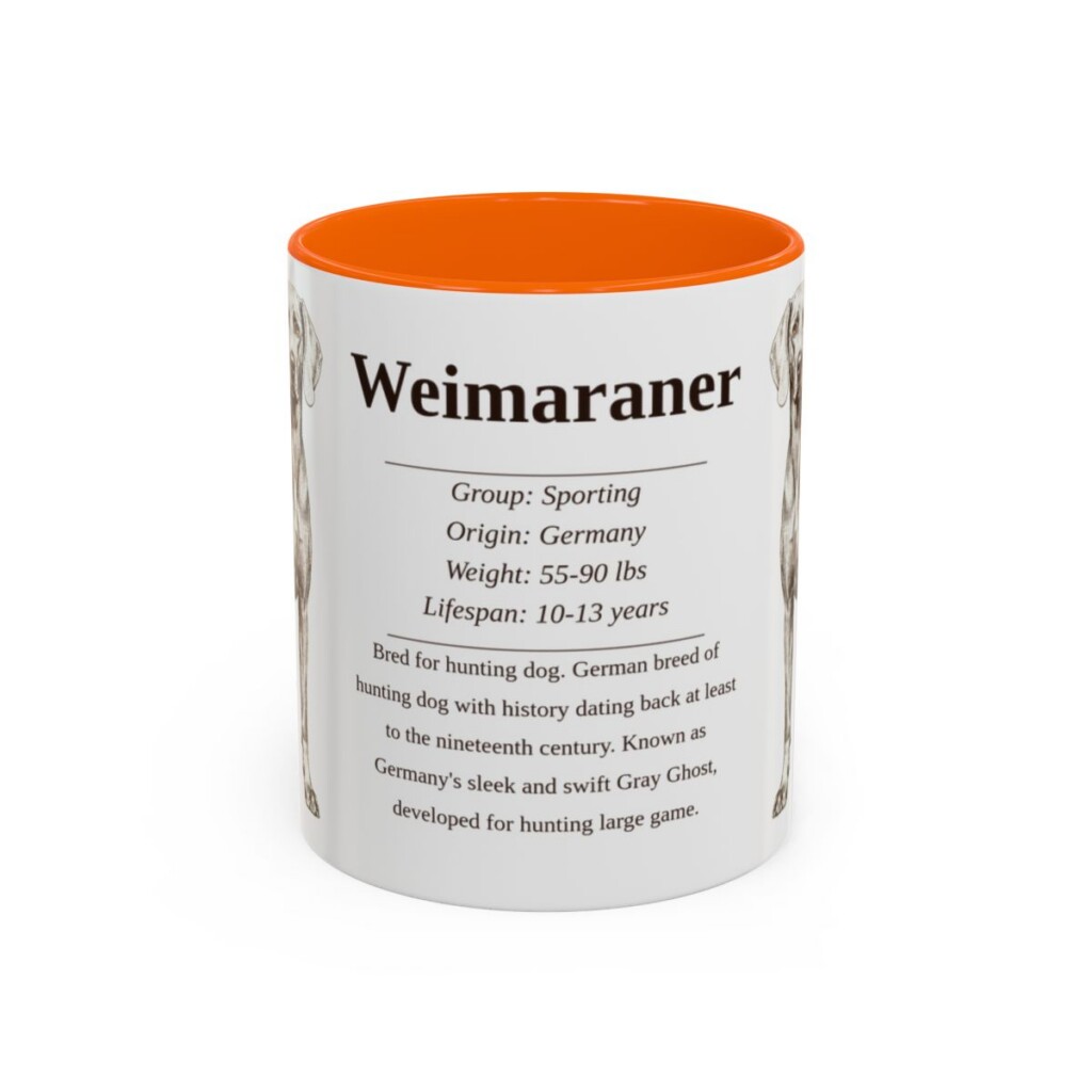11oz-weimaraner-mug-writeup-orange 11oz Weimaraner Mug, Orange, front view